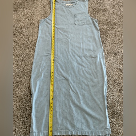 Pact Organic Cotton Side Vent Tank Shirt Midi Dress Size L Large Light blue - Picture 6 of 8